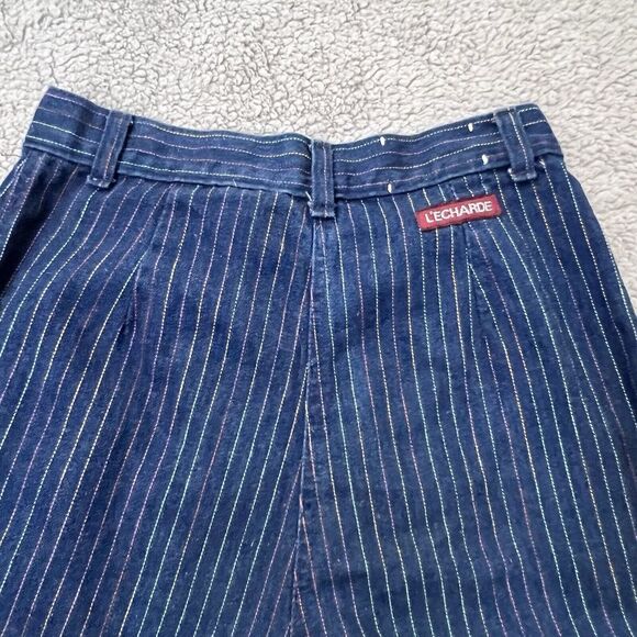 VTG L'ECHARDE Splinter's Inc. Pinstripe High Waist Pleated Denim Pants Size 5 - Picture 5 of 16